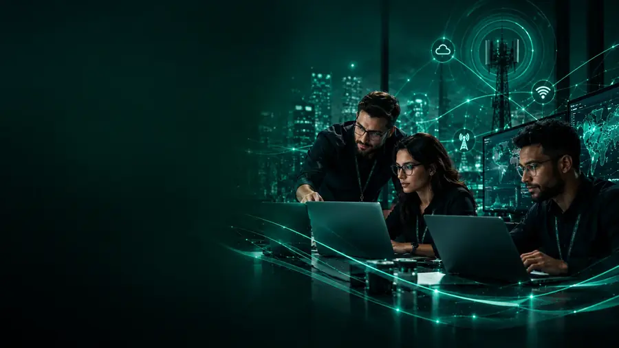 Venko Networks engineers working together on connectivity projects